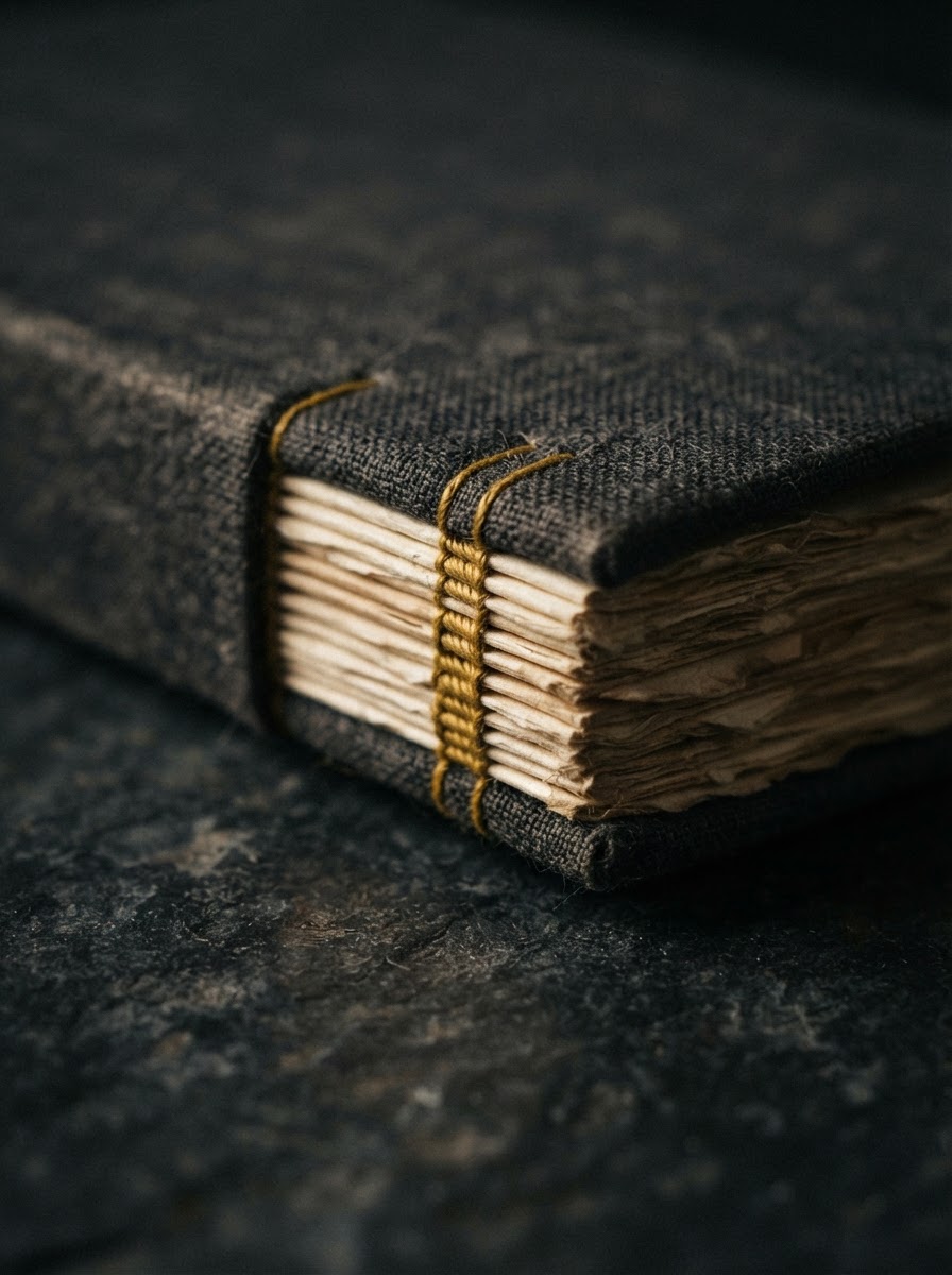 Ręcznie szyty tomik poezji Echa maszyn